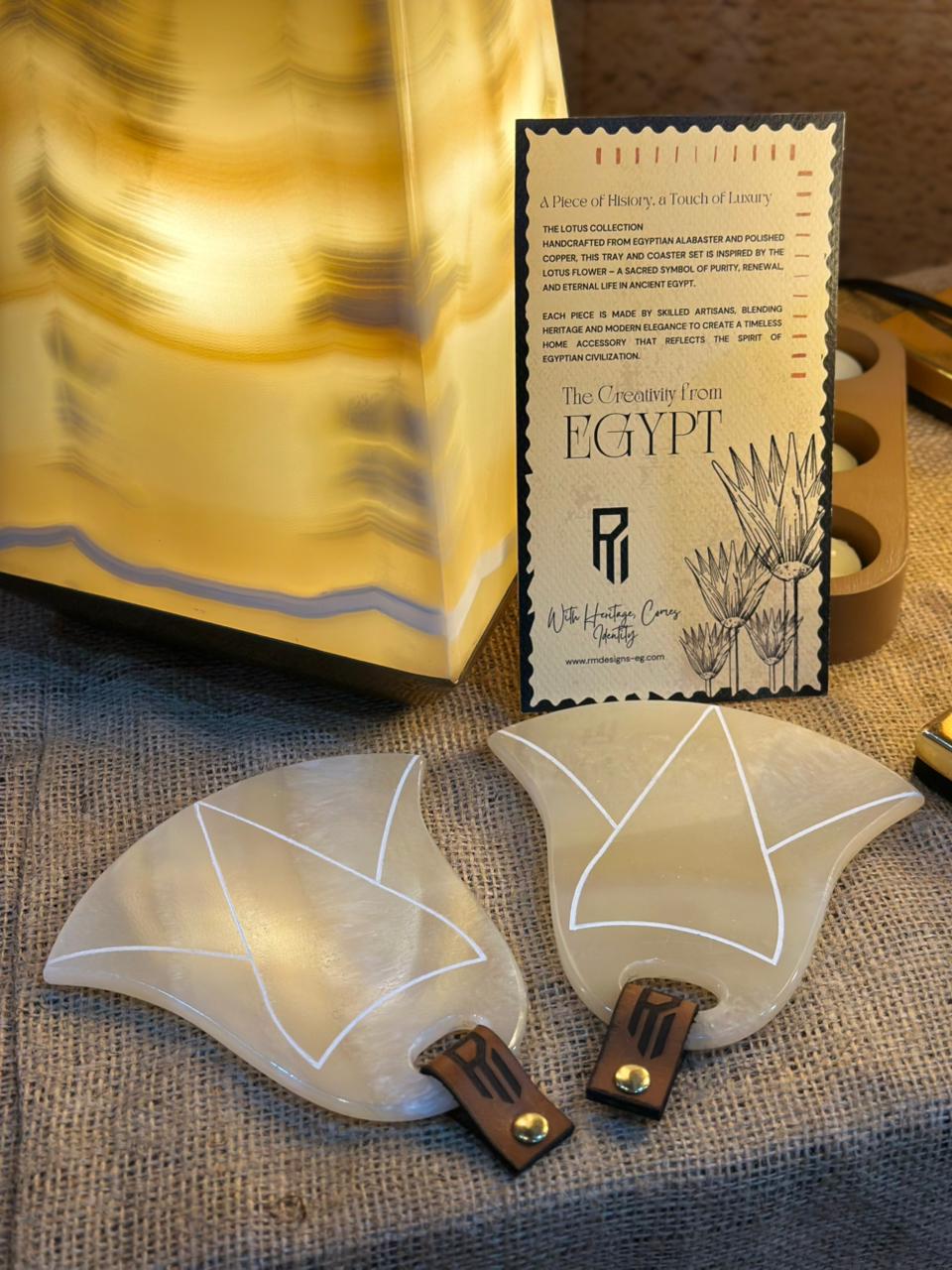 Lotus Alabaster Coaster Set - Image 4