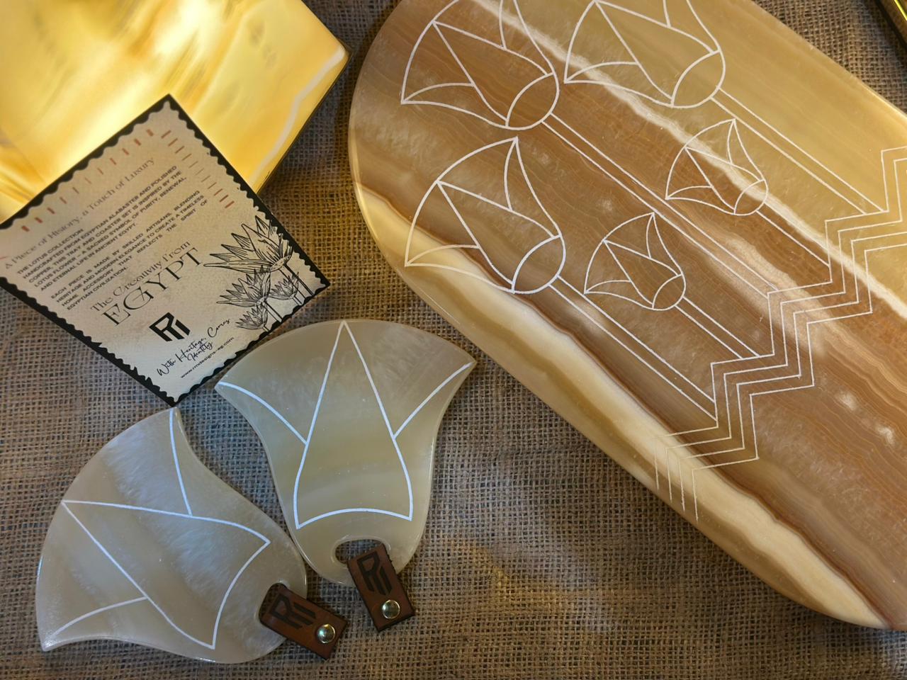 Lotus Alabaster Coaster Set - Image 3