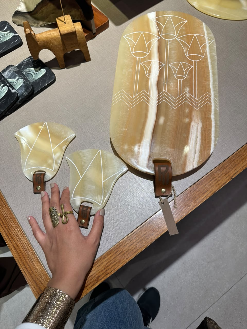 Lotus Alabaster Coaster Set - Image 5