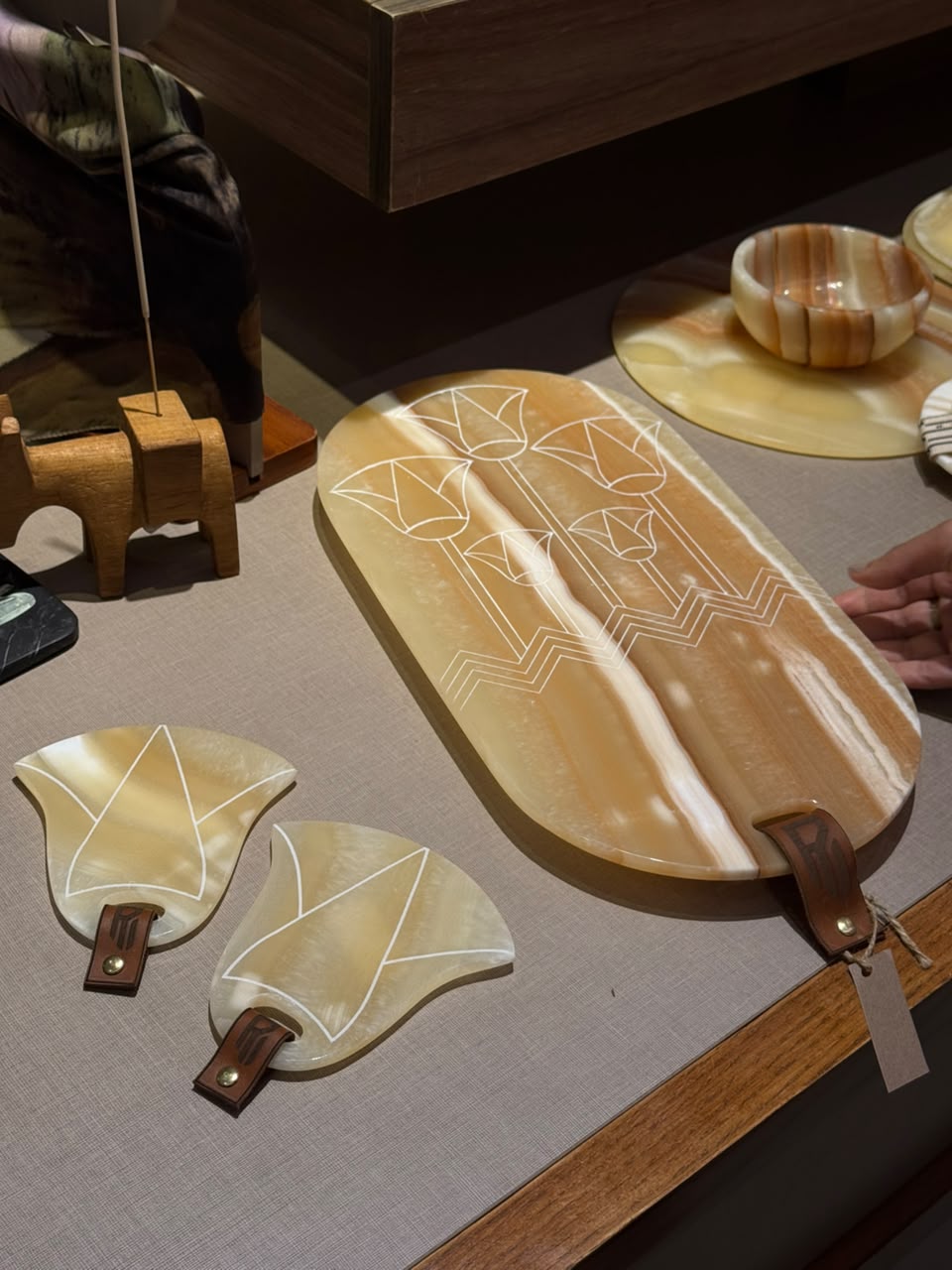 Lotus Alabaster Coaster Set - Image 6