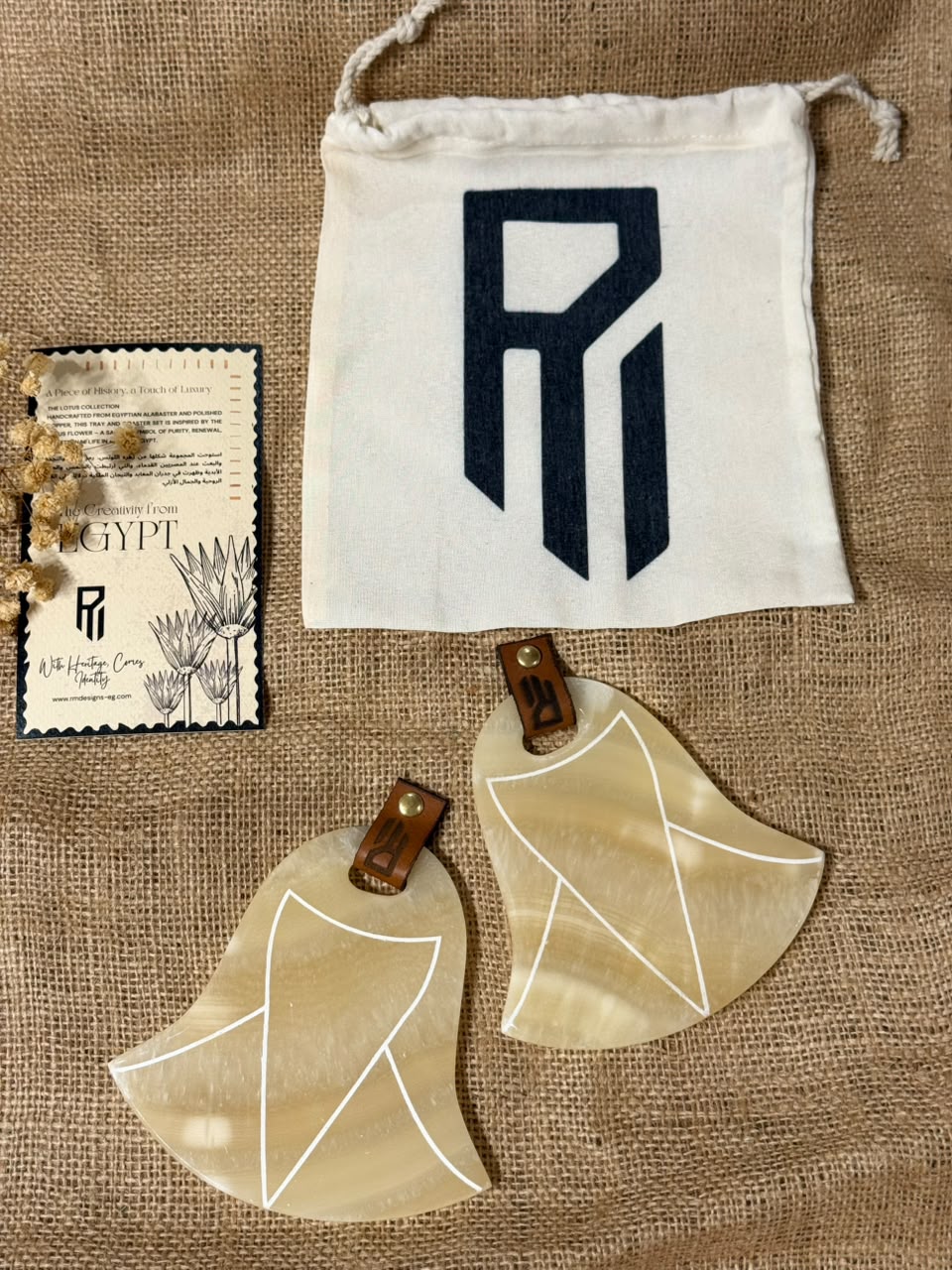 Lotus Alabaster Coaster Set - Image 2